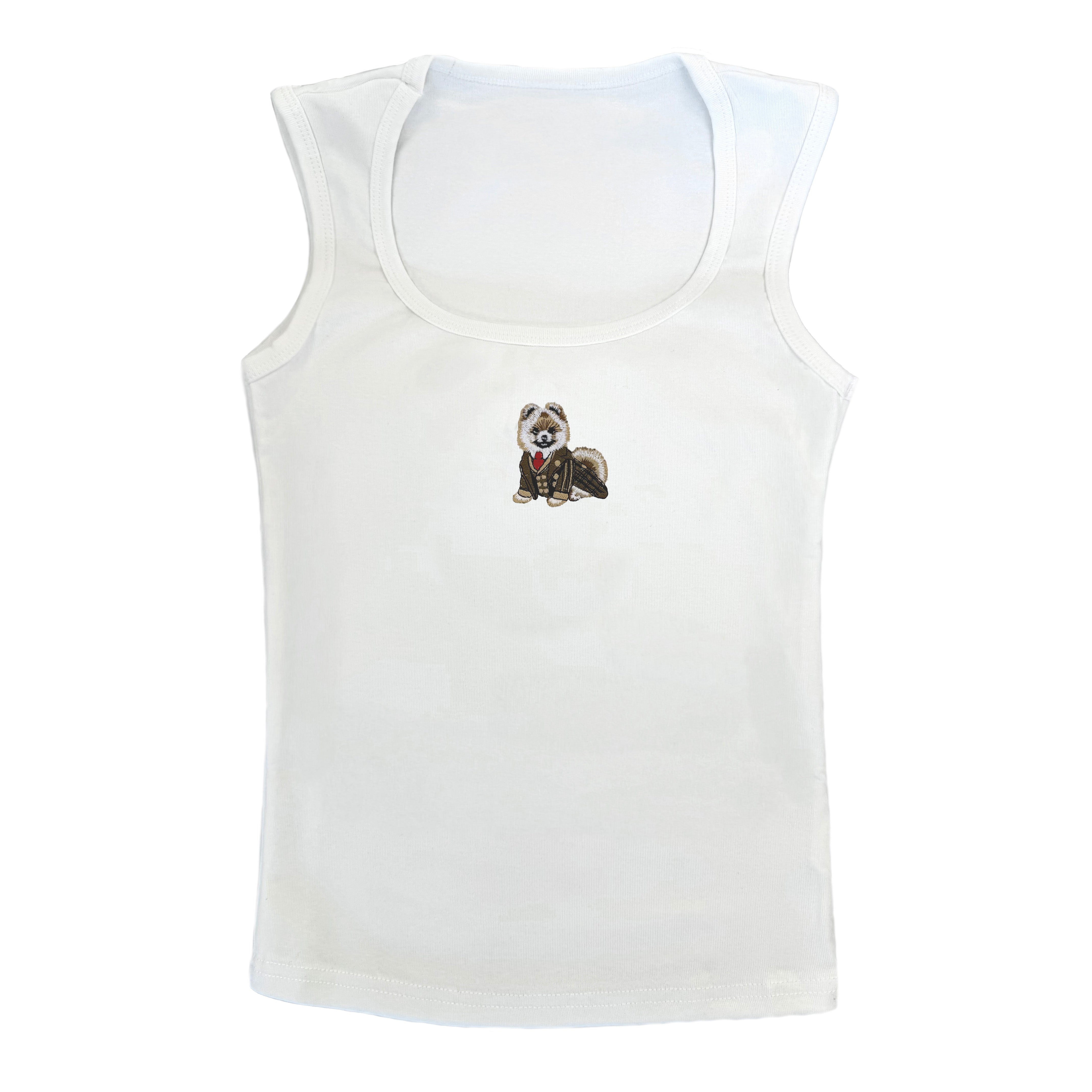 Pomeranian Embroidered Tank Top