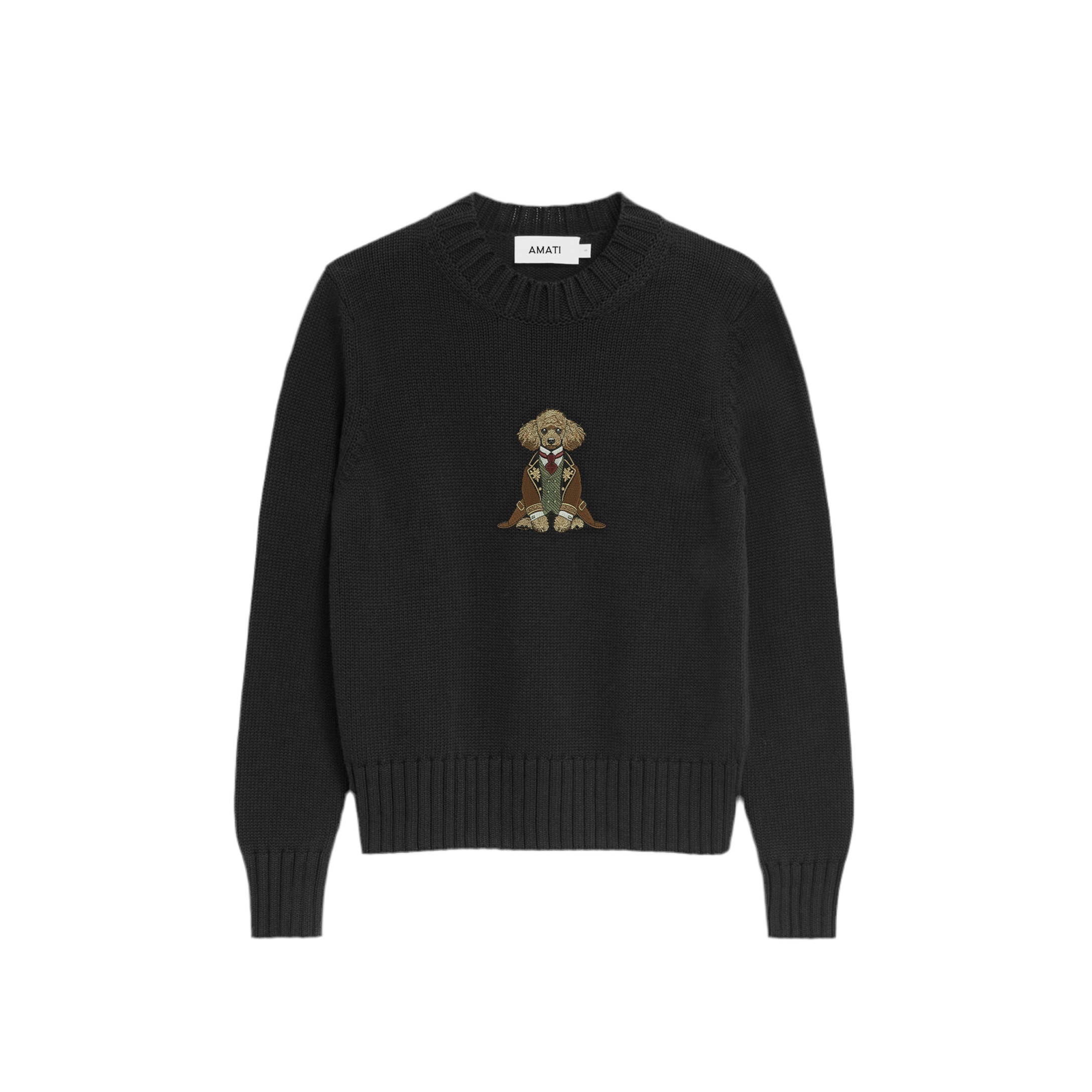 Sweater Poodle Embroidery - Black