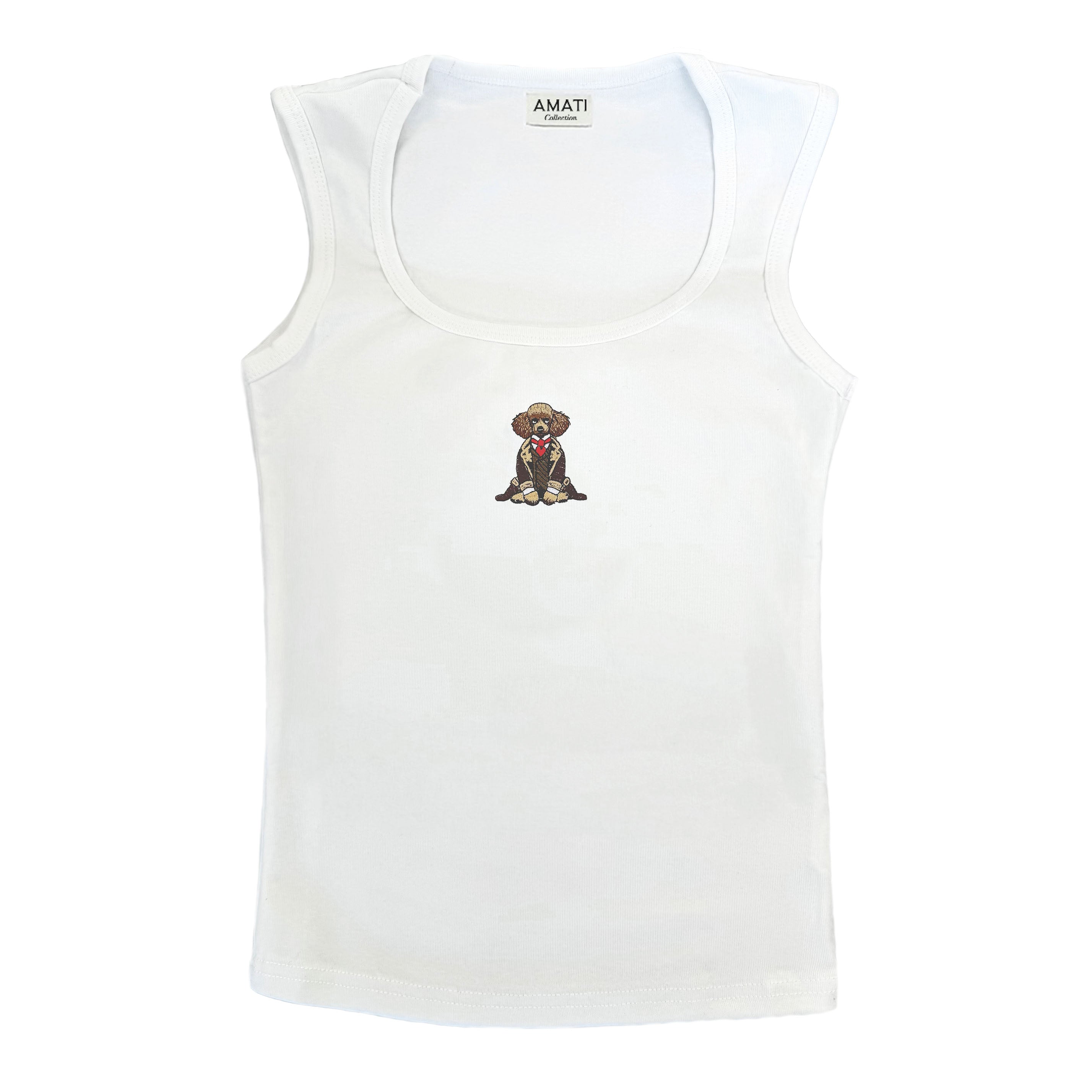 Poodle Embroidered Tank Top