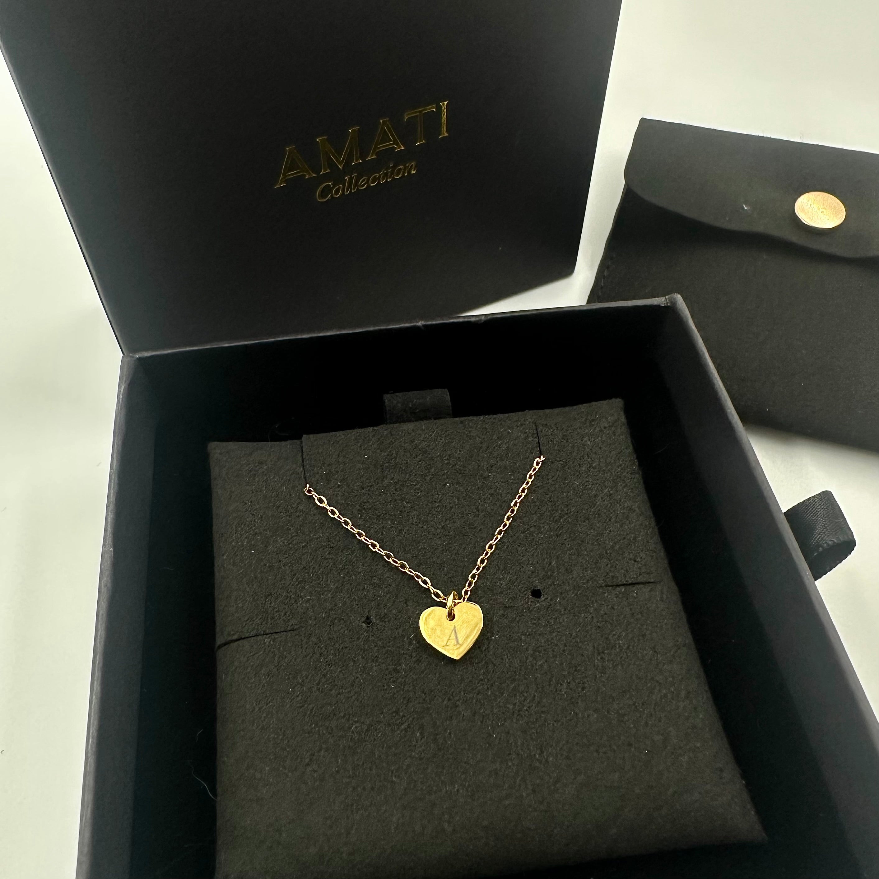 Personalised Matching Heart Necklace - Gold