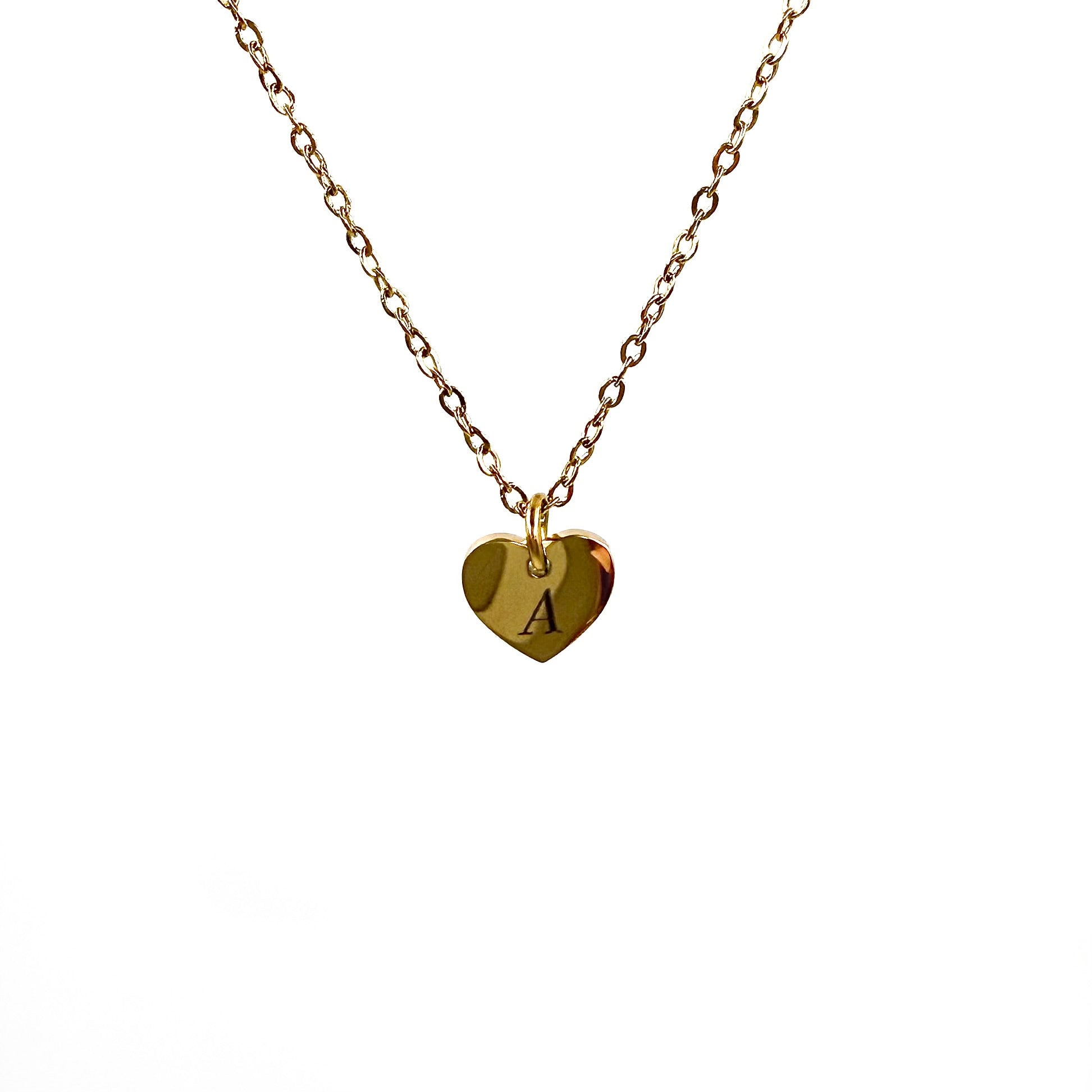 Personalised Matching Heart Necklace - Gold