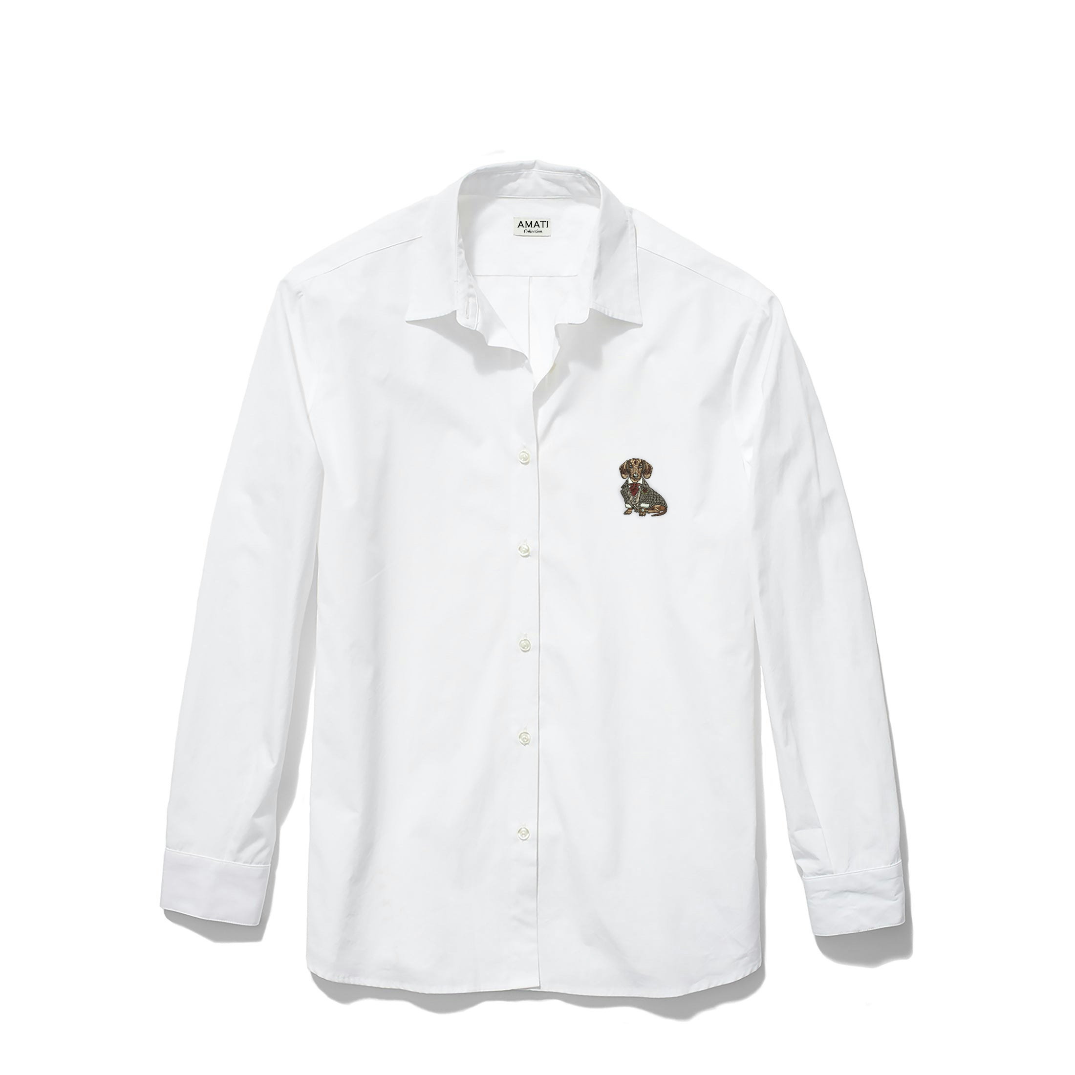 Dachshund Embroidered Button Down Shirt