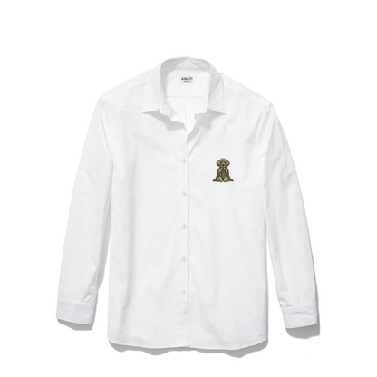 Poodle Embroidered Button Down Shirt