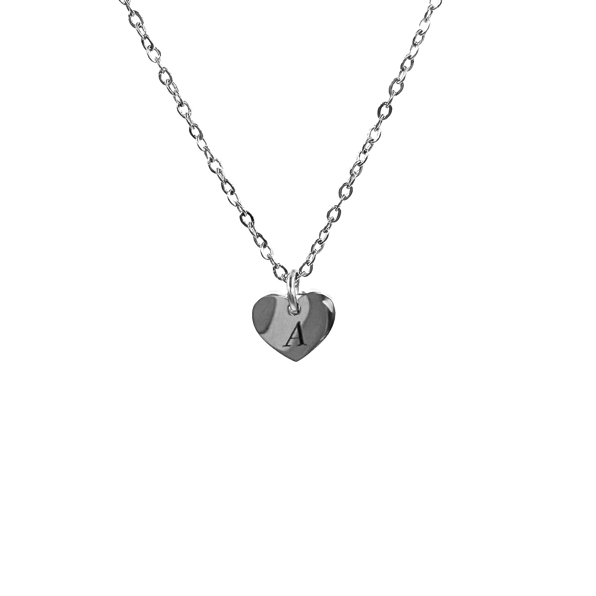 Personalised Matching Heart Necklace - Silver