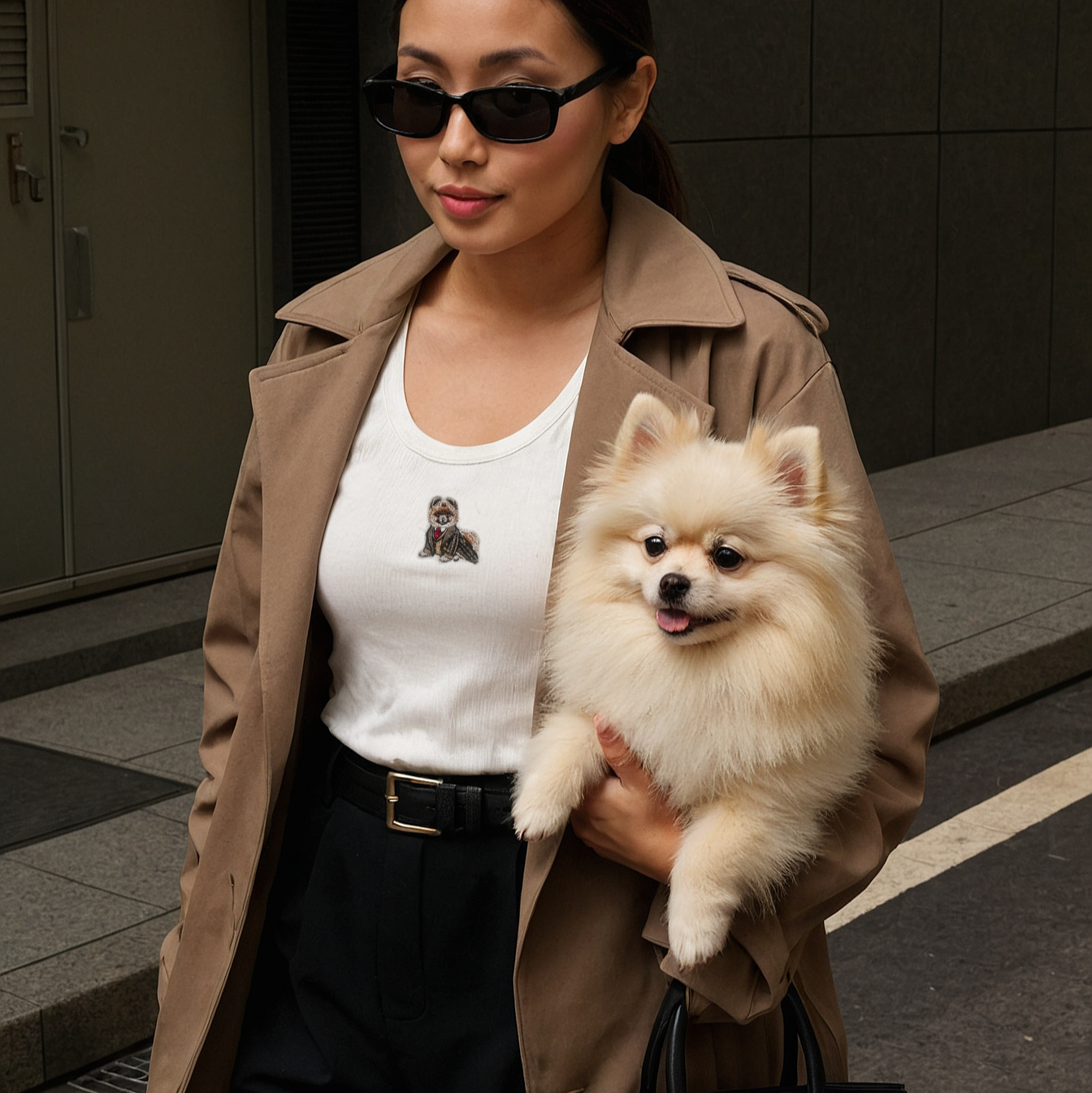Pomeranian Embroidered Tank Top